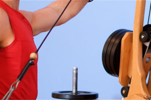 Gyrotonic weighted-pulley machine